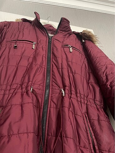44 Beden bordo Renk Şişme uzun mont