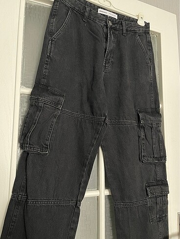 Kargo cep bayan kot pantolon - Görsel 2