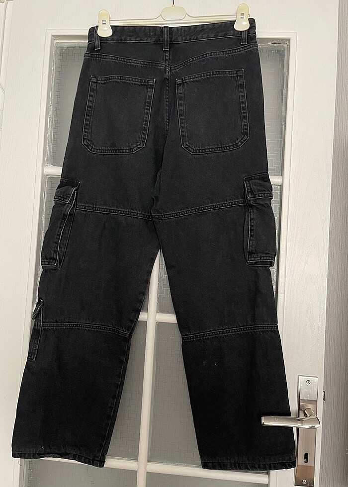 Kargo cep bayan kot pantolon - Görsel 3