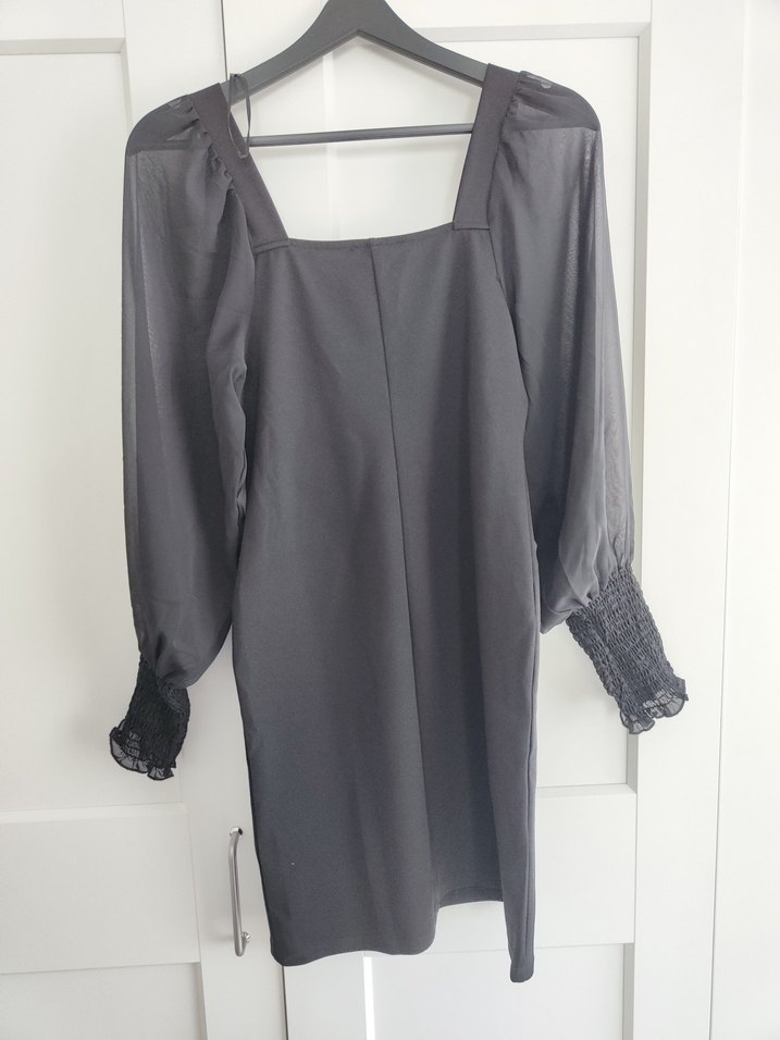 siyah Uzun Kollu Midi Elbise - Görsel 2