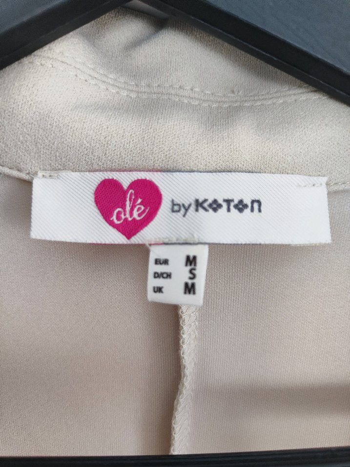 Düğmeli Kısa Bej Tulum - Görsel 4