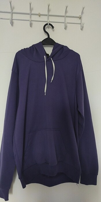 Mor Kapüşonlu Sweatshirt