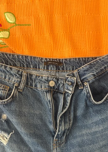 Trendyol & Milla Kadın Koyu Mavi Bol Kesim Kot Pantolon