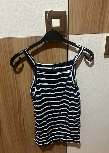 Kadın Siyah Çizgili Kısa Askılı Mini Atlet