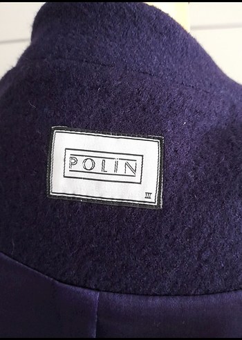 Düğmeli Mor Midi Yün Kabanı - Görsel 6