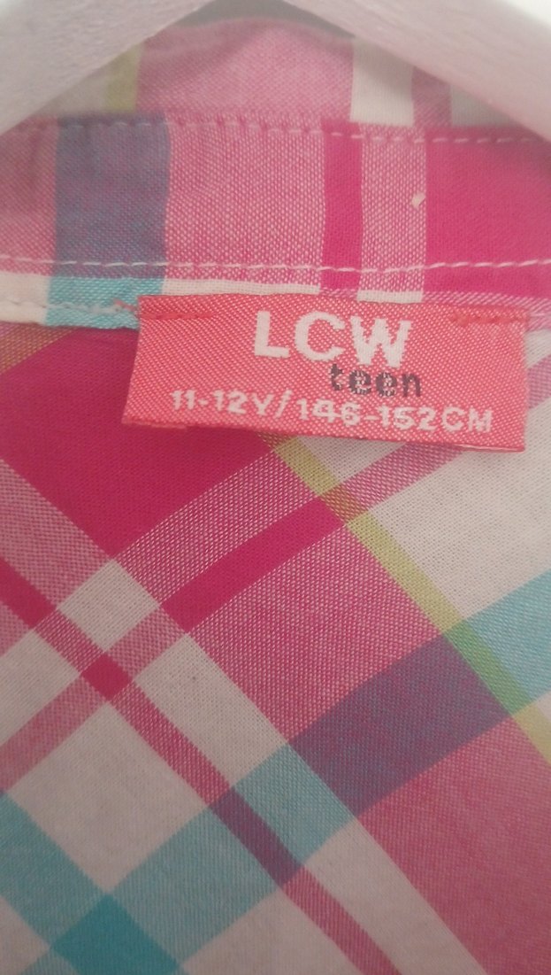 Kız Çocuk Pembe Kareli Düğmeli Gömlek - Görsel 2