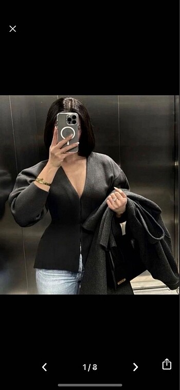 Zara siyah kopcalı hırka