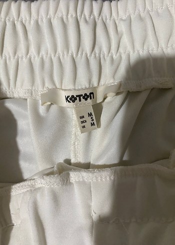 m Beden Beyaz Kadın Rahat Kesim Pantolon