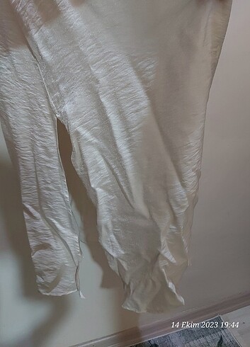 Diğer Sedefli parlak kumaş Uzun beyaz Gömlek