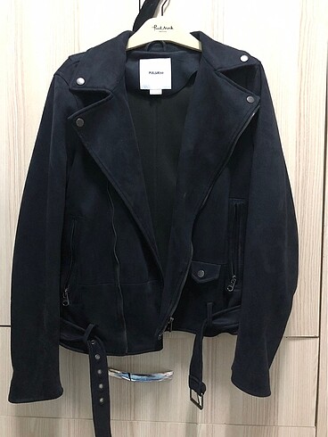 Pull and bear Erkek suni suet biker ceket