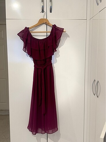 Trendyol & Milla Bordo elbise
