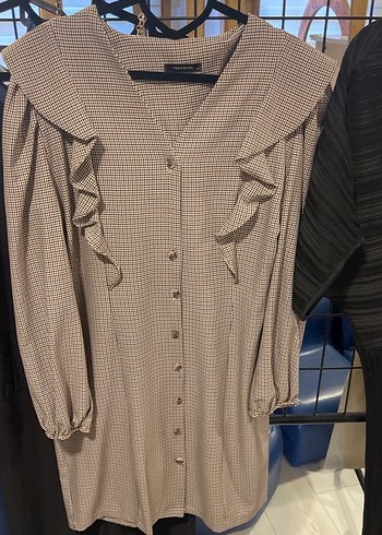 Düğmeli V Yaka Uzun Kollu Kadın Gömlek - Görsel 3