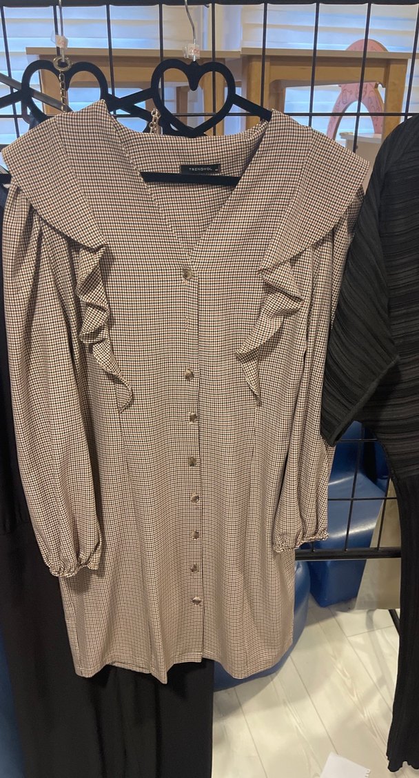 Düğmeli V Yaka Uzun Kollu Kadın Gömlek - Görsel 3