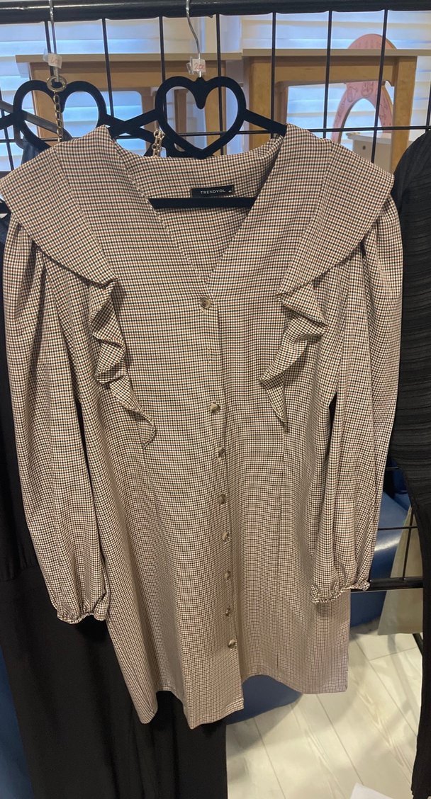 Düğmeli V Yaka Uzun Kollu Kadın Gömlek - Görsel 4