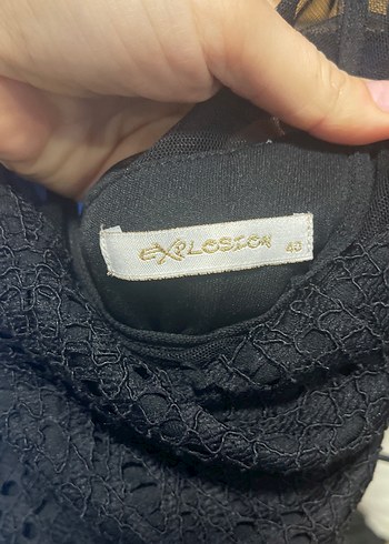 Siyah Dantel Detaylı Uzun V Yaka Abiye Elbise - Görsel 5