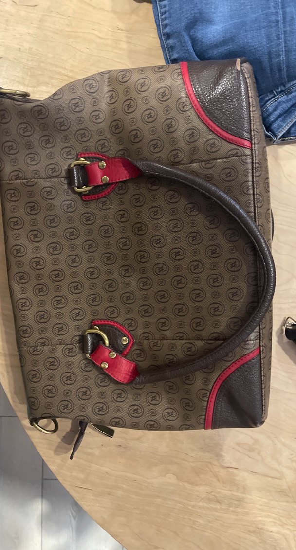 Kahverengi Baskılı Deri Kadın Omuz Çantası - Görsel 2