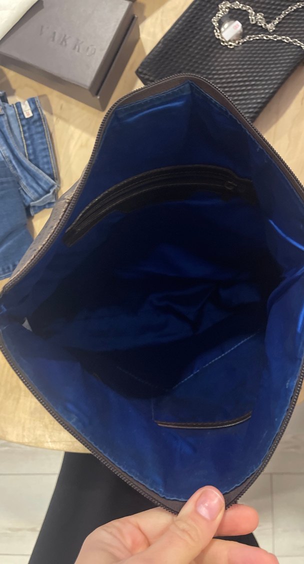 Kahverengi Baskılı Deri Kadın Omuz Çantası - Görsel 3