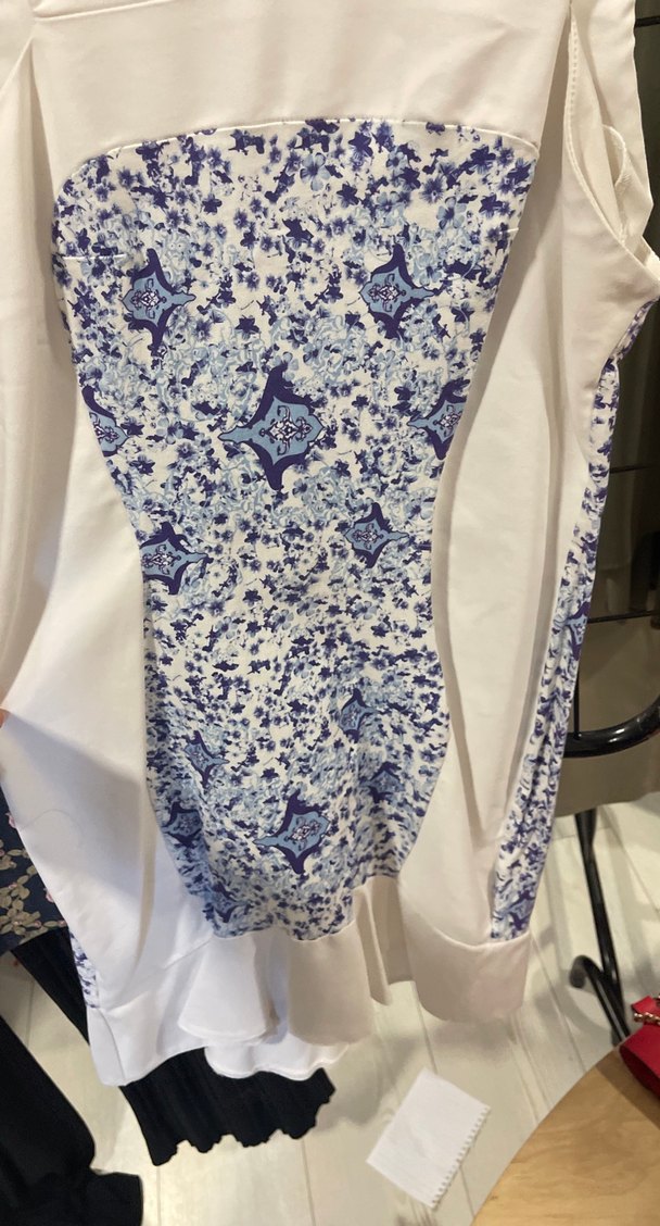 Beyaz Desenli Uzun Hamile Tunik - Görsel 3