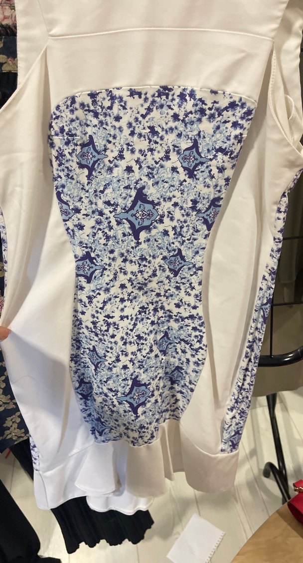 Beyaz Desenli Uzun Hamile Tunik - Görsel 4