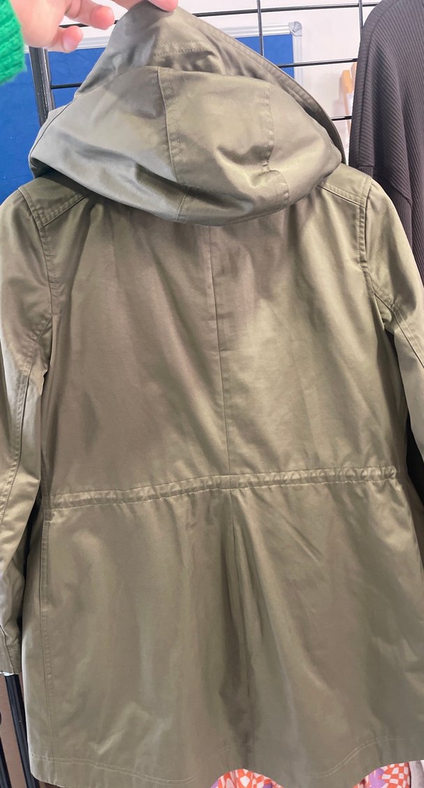 Kadın Haki Düğmeli Midi Ceket - Görsel 4