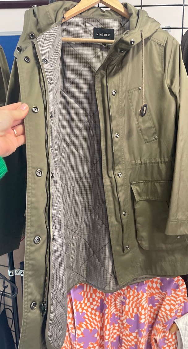 Kadın Haki Düğmeli Midi Ceket - Görsel 3