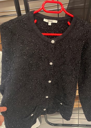 Siyah Triko Kadın Hırka Uzun Kollu - Görsel 4