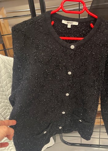 Siyah Triko Kadın Hırka Uzun Kollu - Görsel 3