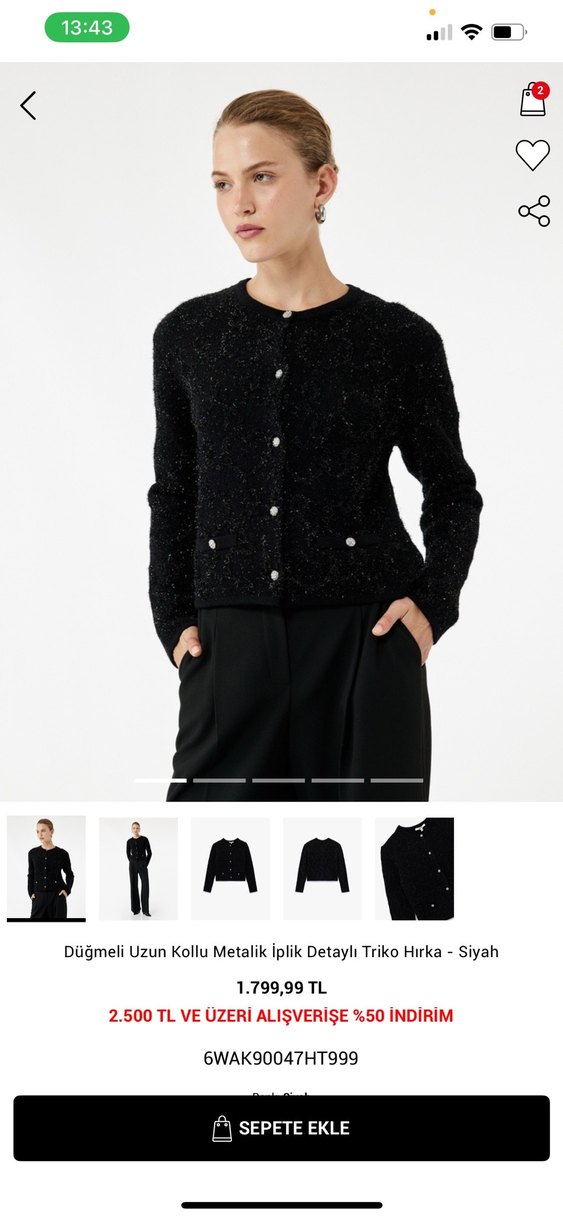 Siyah Triko Kadın Hırka Uzun Kollu - Görsel 5