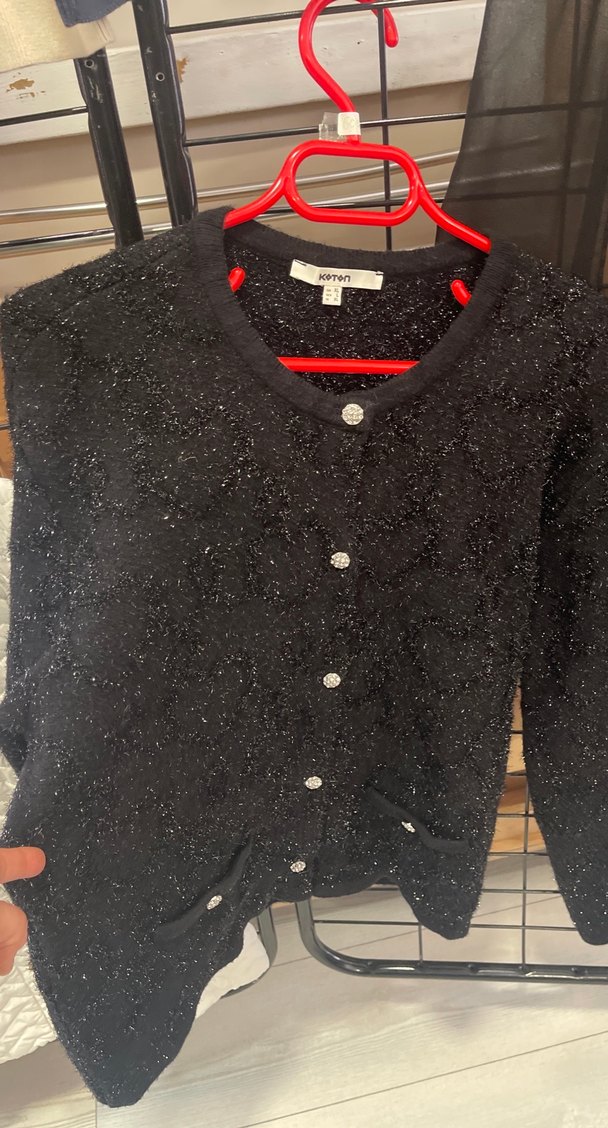 Siyah Triko Kadın Hırka Uzun Kollu - Görsel 4