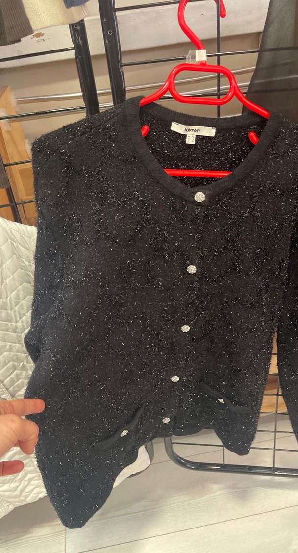 Siyah Triko Kadın Hırka Uzun Kollu - Görsel 3