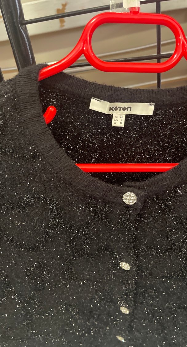 Siyah Triko Kadın Hırka Uzun Kollu - Görsel 2