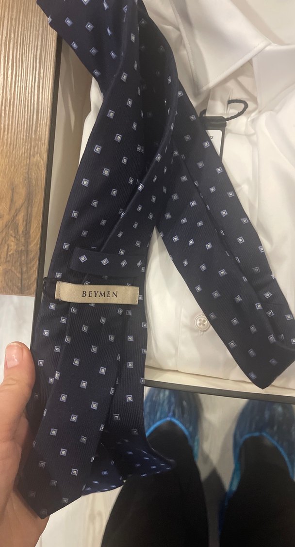 Erkek Klasik Noktalı Kravat - Görsel 5