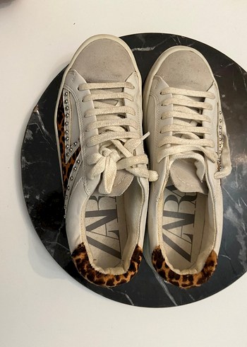 Leopar Desenli Beyaz  Spor Ayakkabızara marka.38numara - Görsel 4