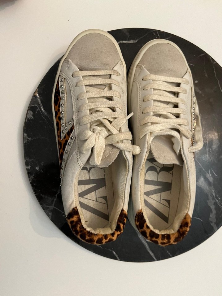 Leopar Desenli Beyaz  Spor Ayakkabızara marka.38numara - Görsel 4