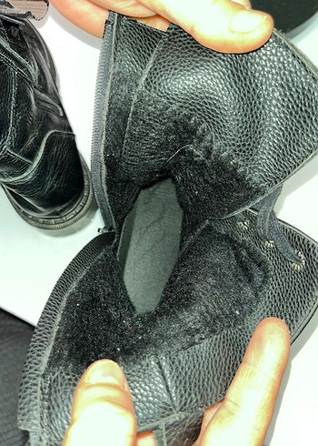 Siyah Deri Rock Punk Tokalı Kadın Bot - Görsel 8