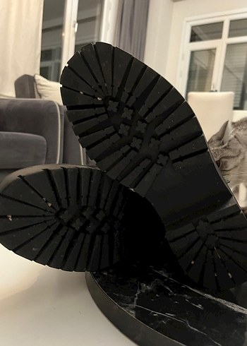 Siyah Deri Rock Punk Tokalı Kadın Bot - Görsel 7