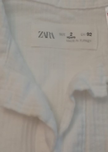 zara marka Beyaz Keten Kısa Kollu Erkek Çocuk Gömlek - Görsel 2