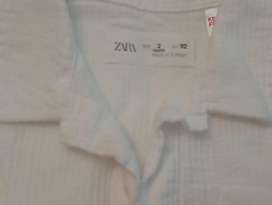 zara marka Beyaz Keten Kısa Kollu Erkek Çocuk Gömlek - Görsel 2