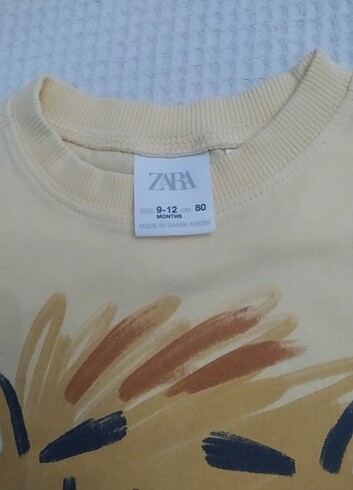 1 Yaş Beden sarı Renk Zara tişört.