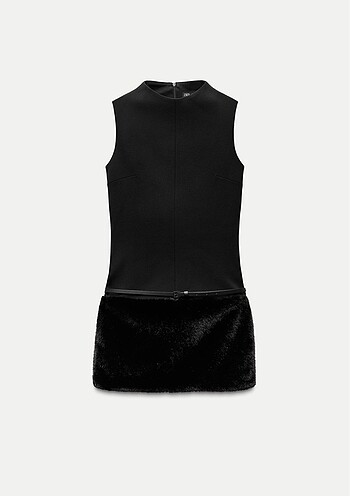 Zara Zara siyah kürklü elbise