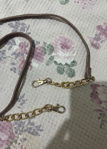 Bej Desenli Zincir Detaylı Kadın çanta Zinciri