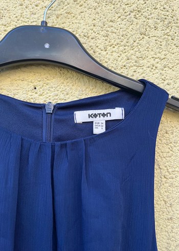 Koton Volan Detaylı Uzun Lacivert Elbise