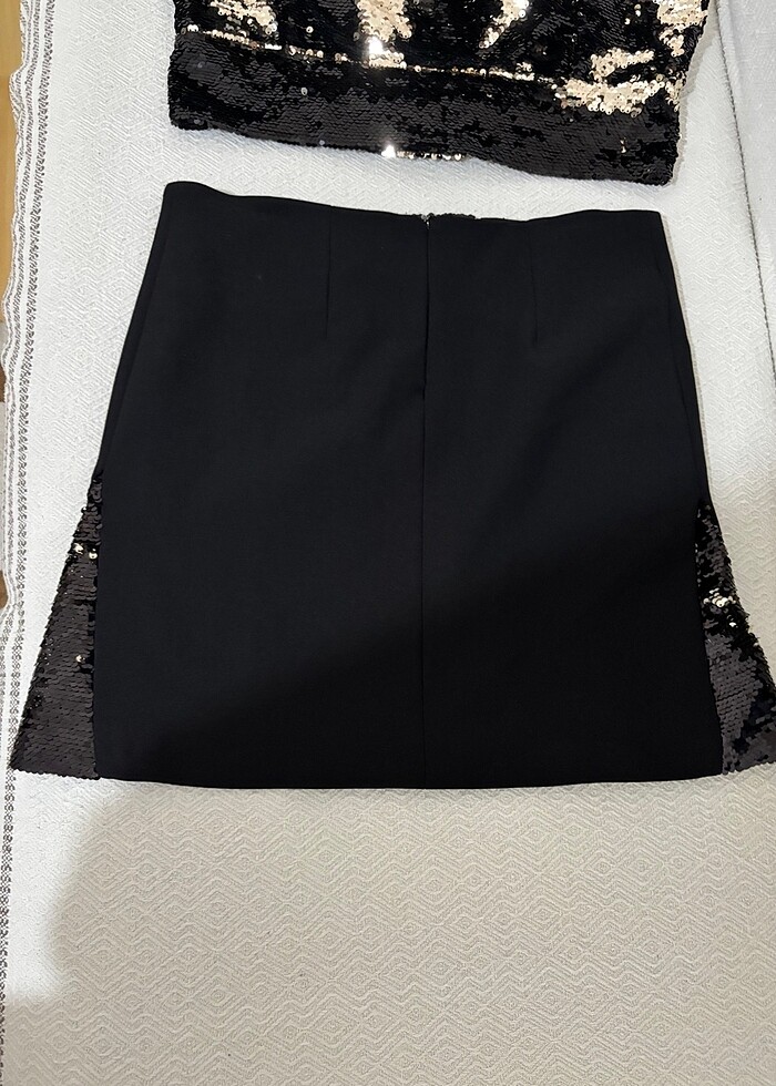 Payetli şık gece düğün etek bluz - Görsel 4