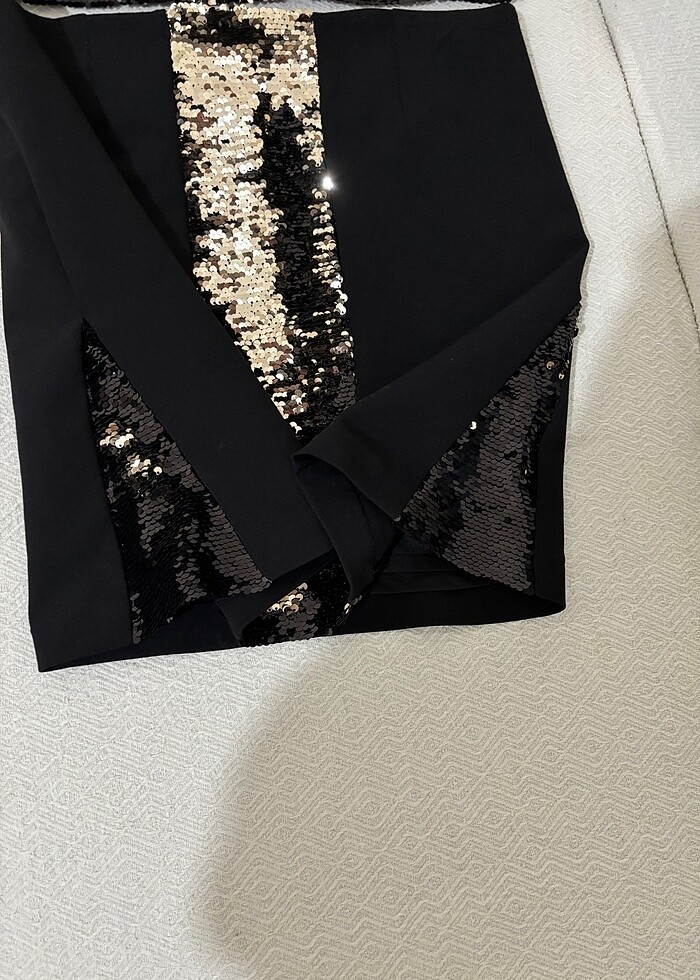 Payetli şık gece düğün etek bluz - Görsel 3