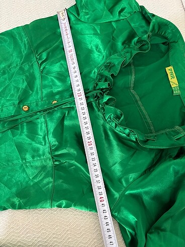 Vintage saten fırfırlı gömlek - Görsel 5