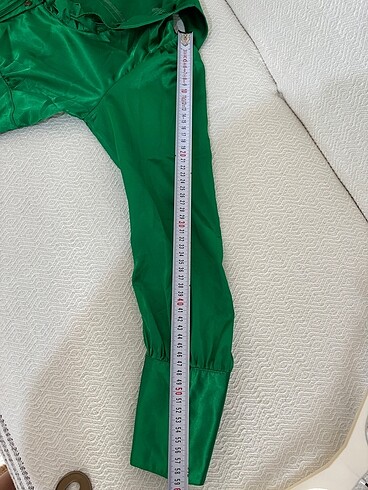 Vintage saten fırfırlı gömlek - Görsel 6