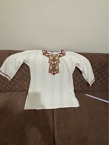 Pul işlemeli pamuk tunik
