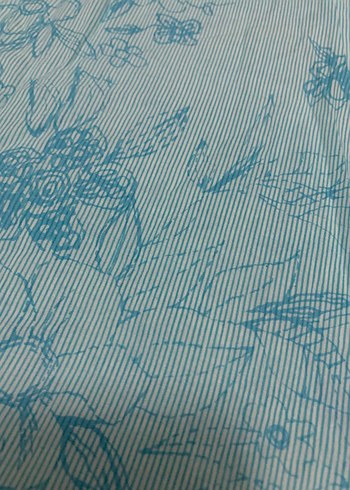 Bohem Uzun Kollu Turkuaz Keten Gömlek - Görsel 2