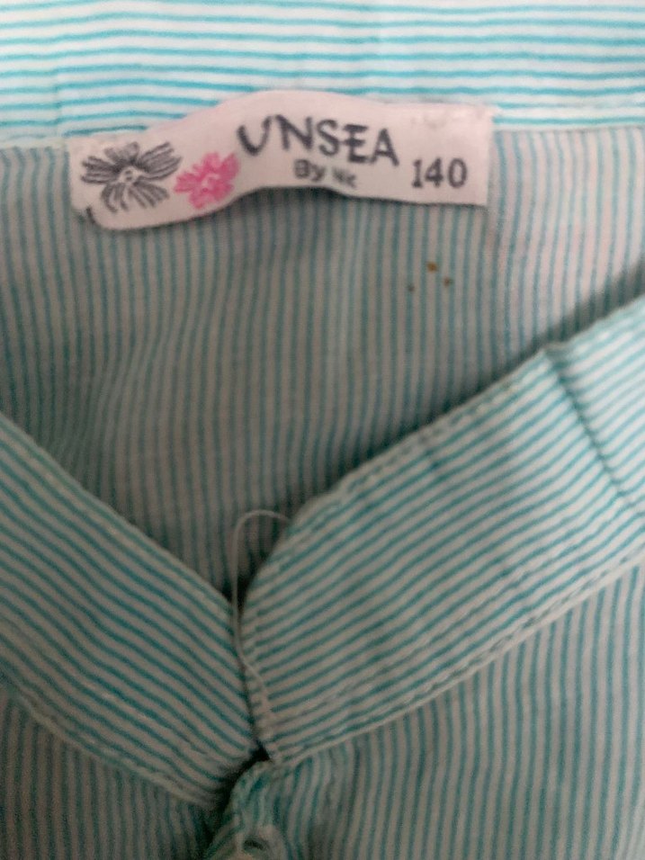 Bohem Uzun Kollu Turkuaz Keten Gömlek - Görsel 3