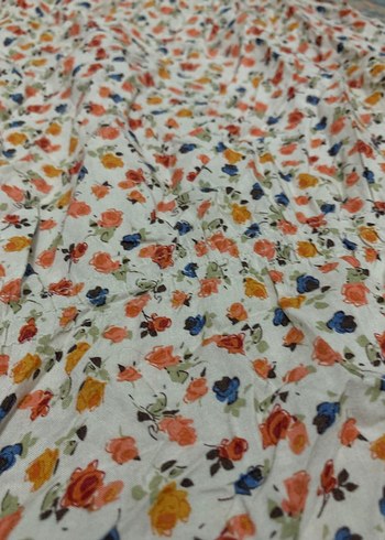 Dantel Yakalı Çok Renkli Bohem Midi Elbise - Görsel 2